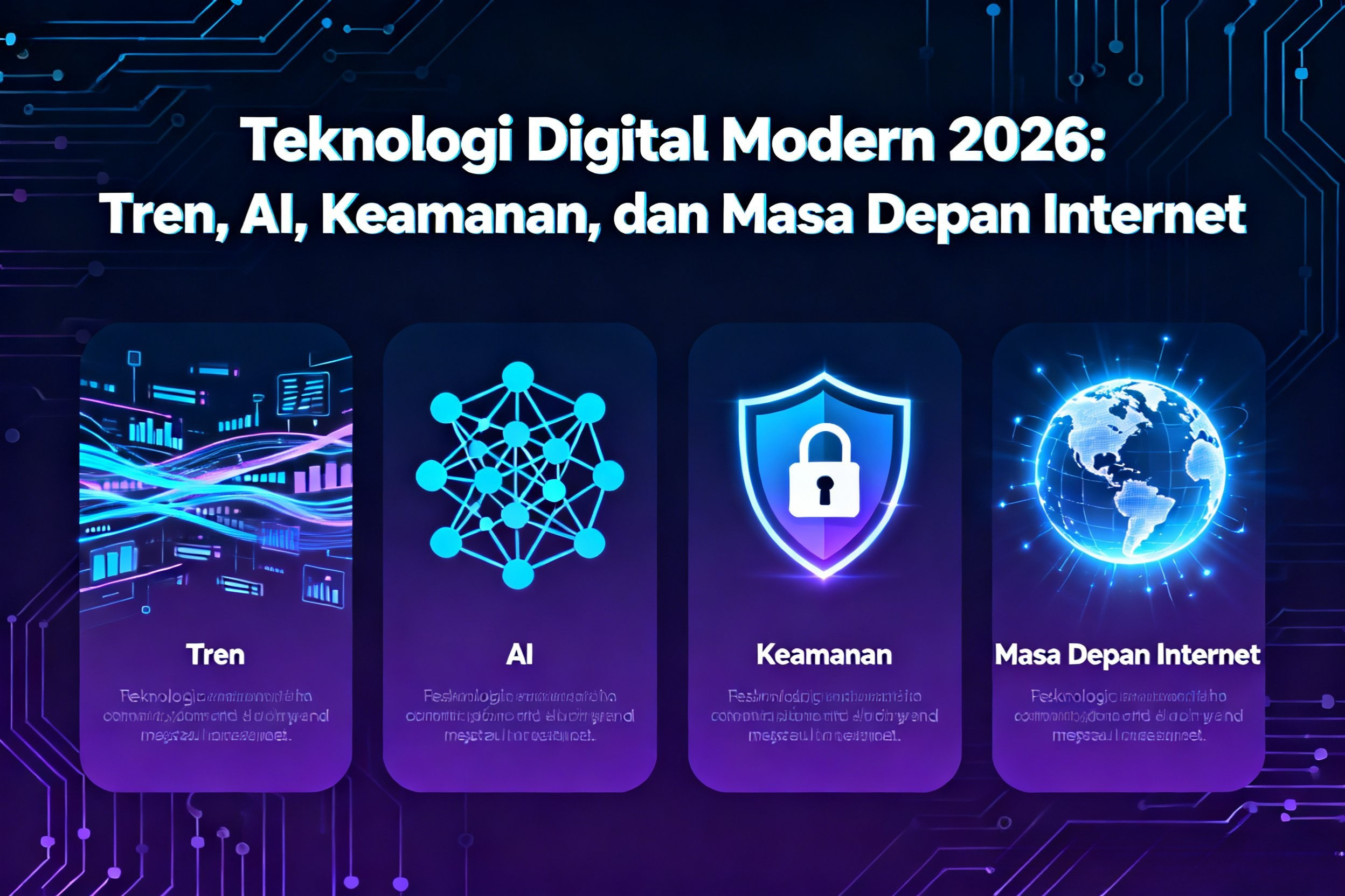 Teknologi digital modern 2026 mencakup tren AI, keamanan siber, dan masa depan internet