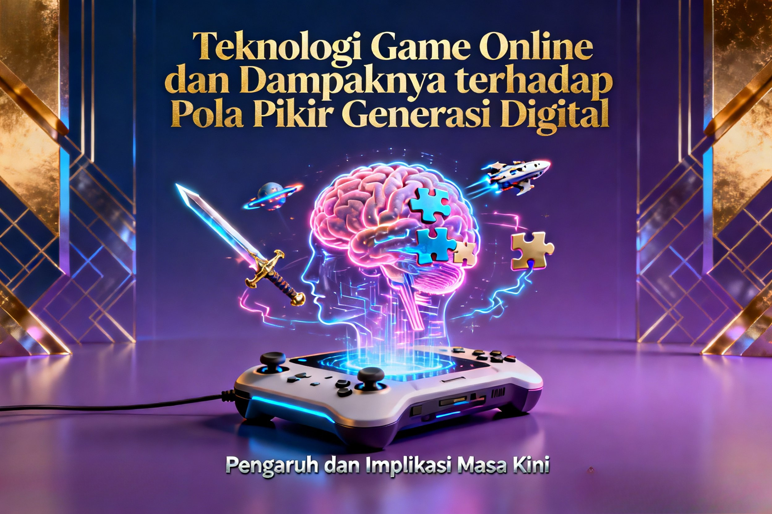 Ilustrasi teknologi game online dan dampaknya terhadap pola pikir generasi digital
