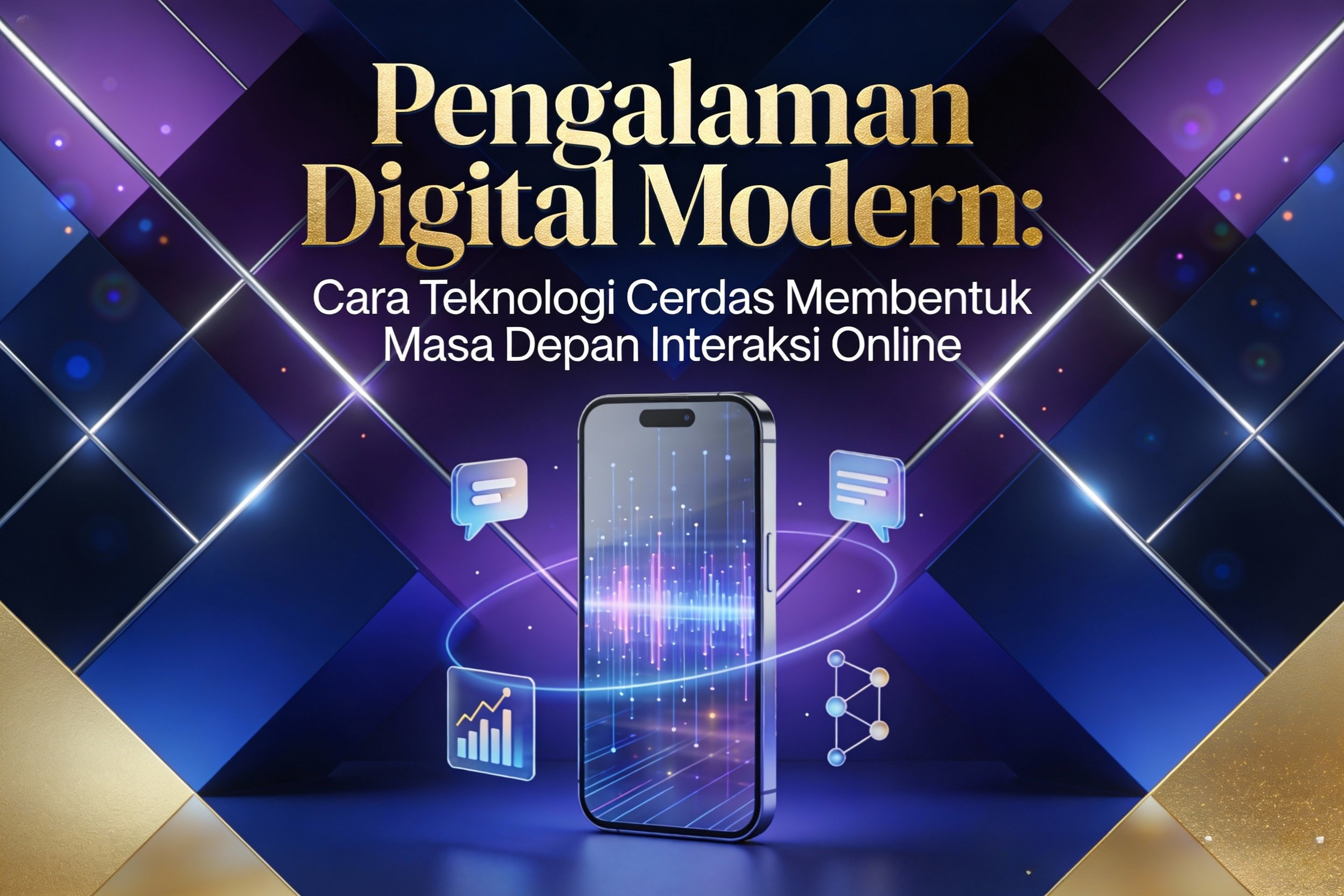 Pengalaman digital modern yang menggambarkan interaksi online berbasis teknologi cerdas, data, dan kecerdasan buatan
