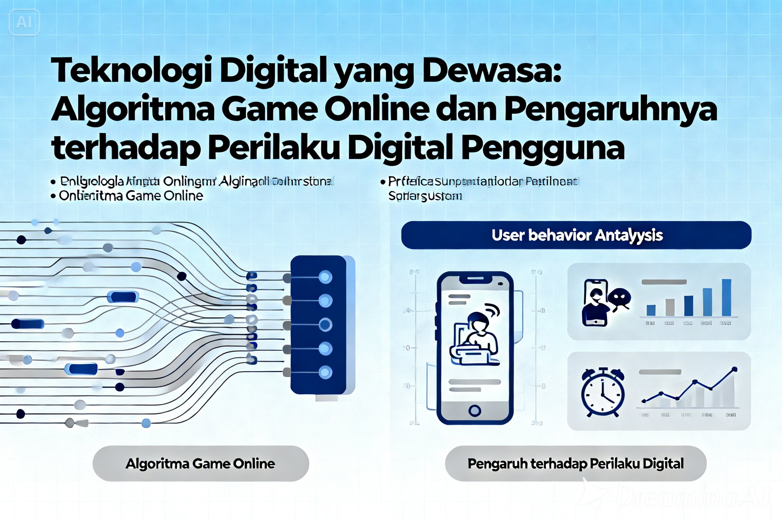 Ilustrasi algoritma game online dan pengaruhnya terhadap perilaku digital pengguna